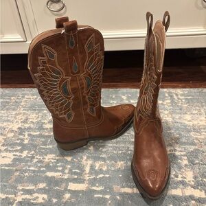 Marshalls Brown and Teal Heeled Boots